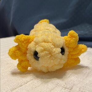 Hand-crocheted Yellow Plush Axolotl